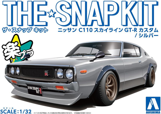 Aoshima: 1/32 Snap Kit Nissan C110 Skyline GT-R Silver 06464