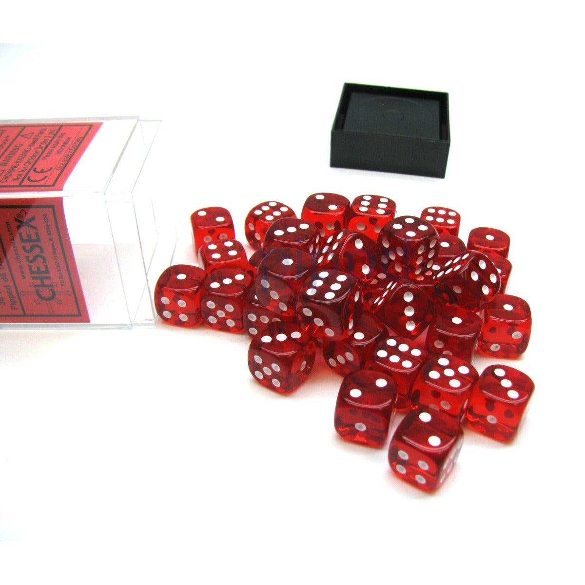Chessex: Translucent 12mm D6 Red/White (x36)