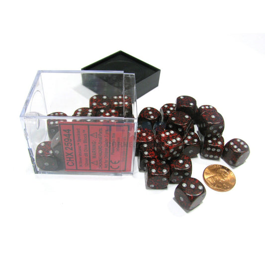 Chessex: Speckled 12mm D6 Silver Volcano (x36)