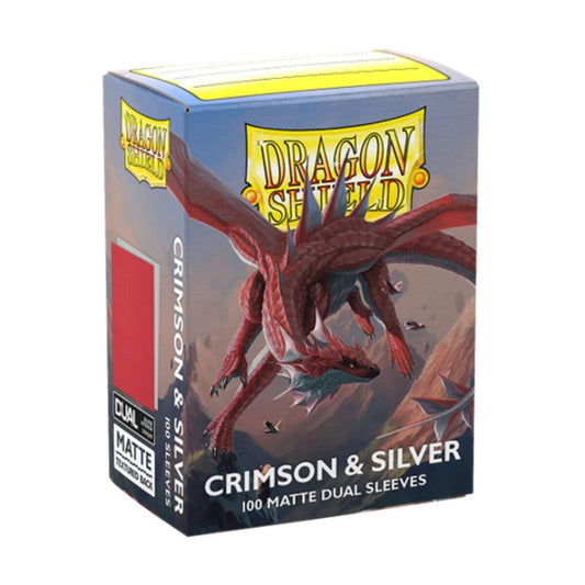 Dragon Shield: Sleeves Matte Dual Crimson & Silver