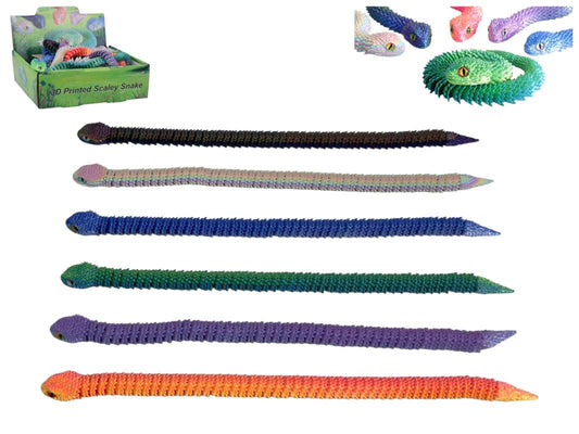 3D Printed Scaley Snake 30cm (Assorted - One Randomly Selected)