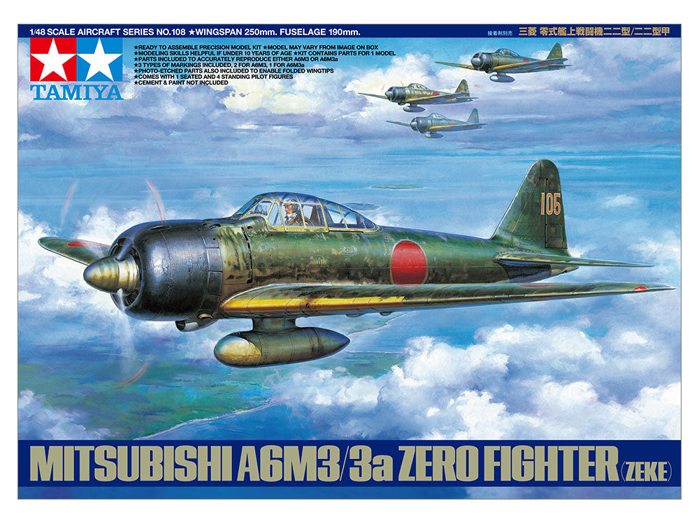 Tamiya: 1/48 Mitsubishi A6M3/3a Zero Fighter Zeke 61108