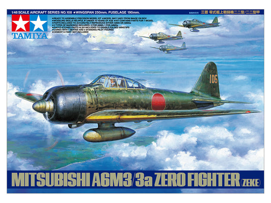 Tamiya: 1/48 Mitsubishi A6M3/3a Zero Fighter Zeke 61108