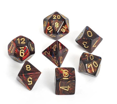 Chessex: Scarab Polyhedral Blue Blood/Gold 7-Die Set