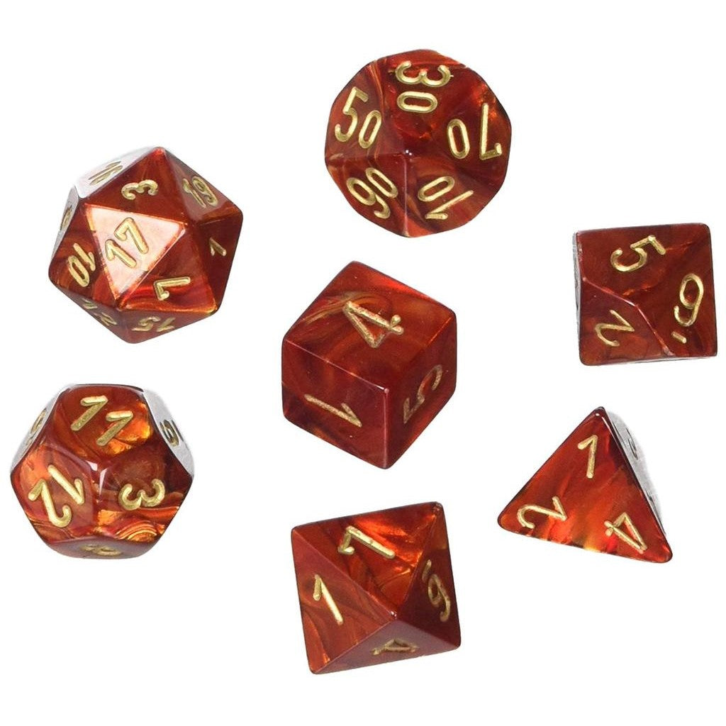 Chessex: Scarab Polyhedral Scarlet/Gold 7-Die Set