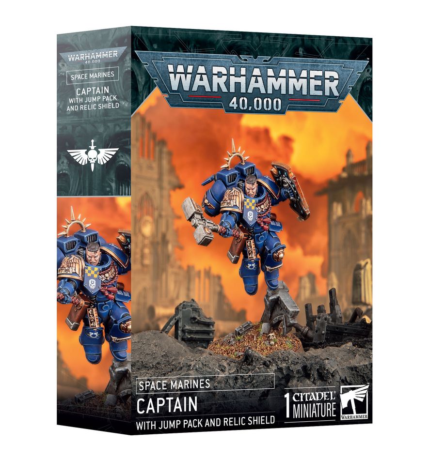 Warhammer 40k: Space Marines Captain with Jump Pack and Relic Shield