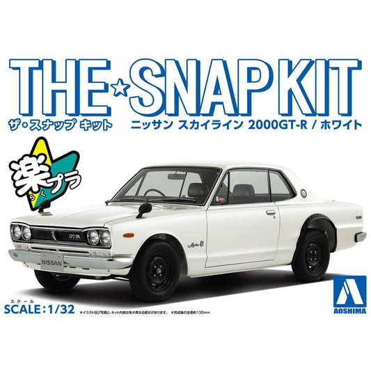 Aoshima: 1/32 Snap Kit Nissan Skyline GT-R White 05883