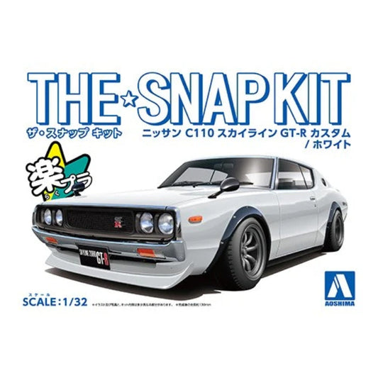 Aoshima: 1/32 Snap Kit Nissan C110 Skyline GT-R Custom White 06683