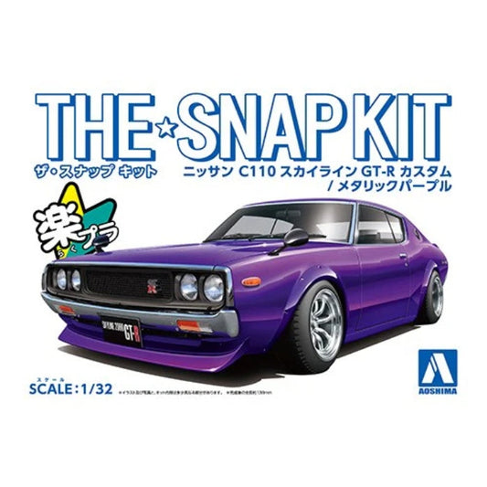 Aoshima: 1/32 Snap Kit Nissan C110 Skyline GT-R Custom Metallic Purple 06684