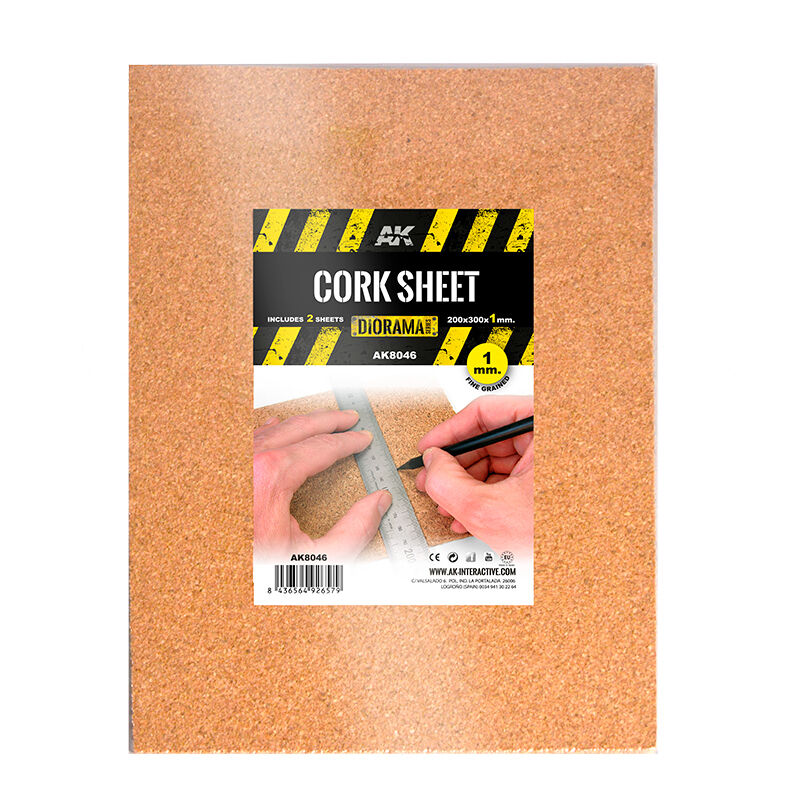 AK Interactive: Cork Sheet Fine Grained 200x300x1mm