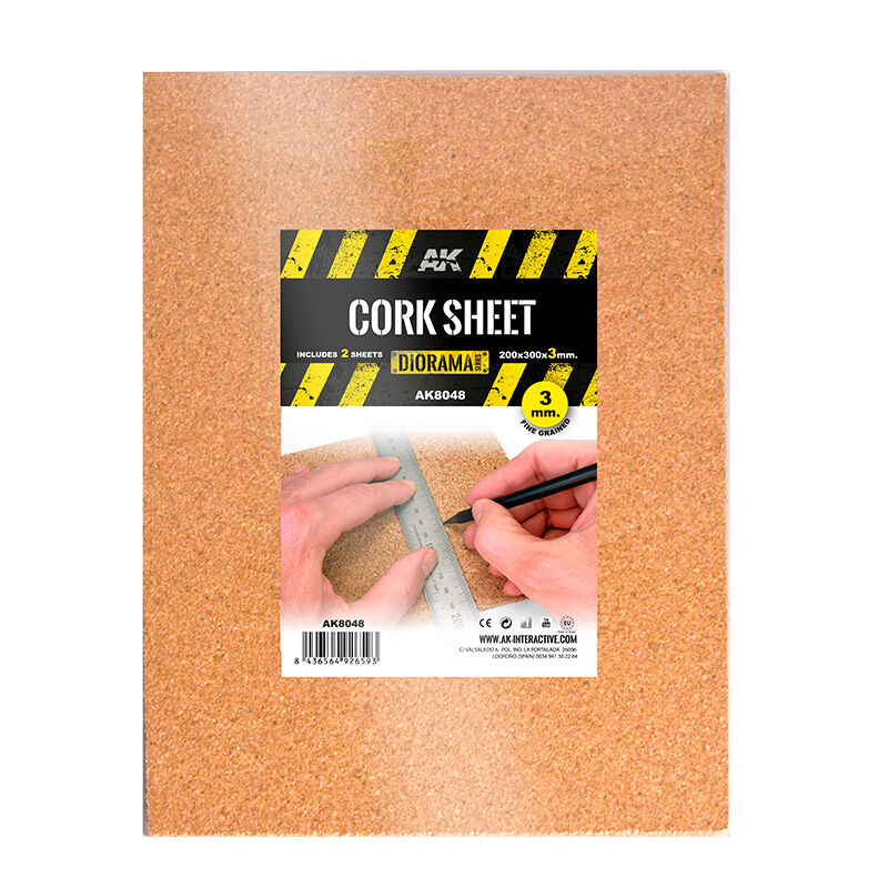 AK Interactive: Cork Sheet Fine Grained 200x300x3mm