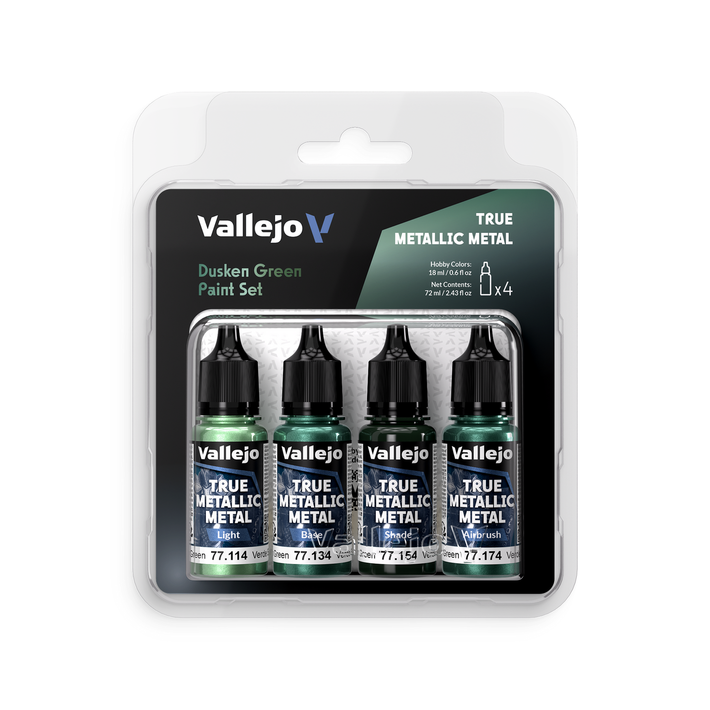 Vallejo: True Metallic Metal Dusken Green 4pk Paint Set