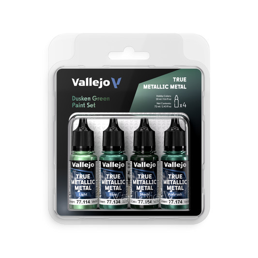 Vallejo: True Metallic Metal Dusken Green 4pk Paint Set