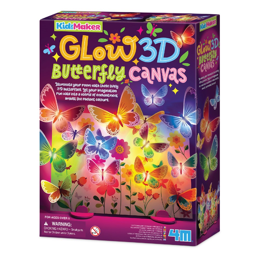 4M: Glow 3D Butterfly Canvas