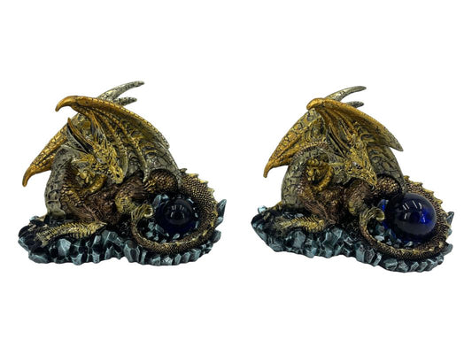 Gold Dragon Guarding Crystal Ball 15cm (Assorted - One Randomly Selected)