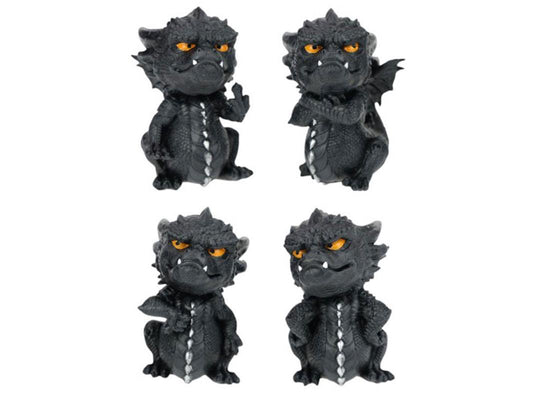 Black Grumpy Dragon 10cm (Assorted - One Randomly Selected)