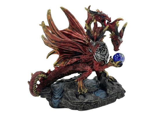 Red 3 Headed Hydra Dragon with Ball 19cm
