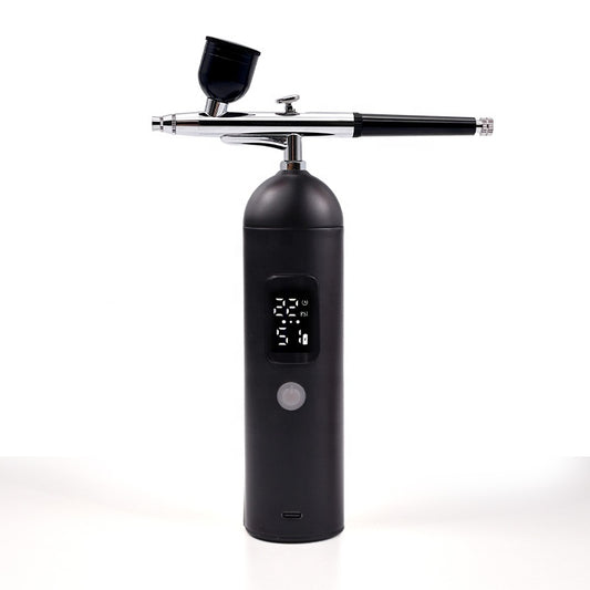 Hangar Hobbies: Portable Rechargeable Airbrush Kit with Hose (Black)
