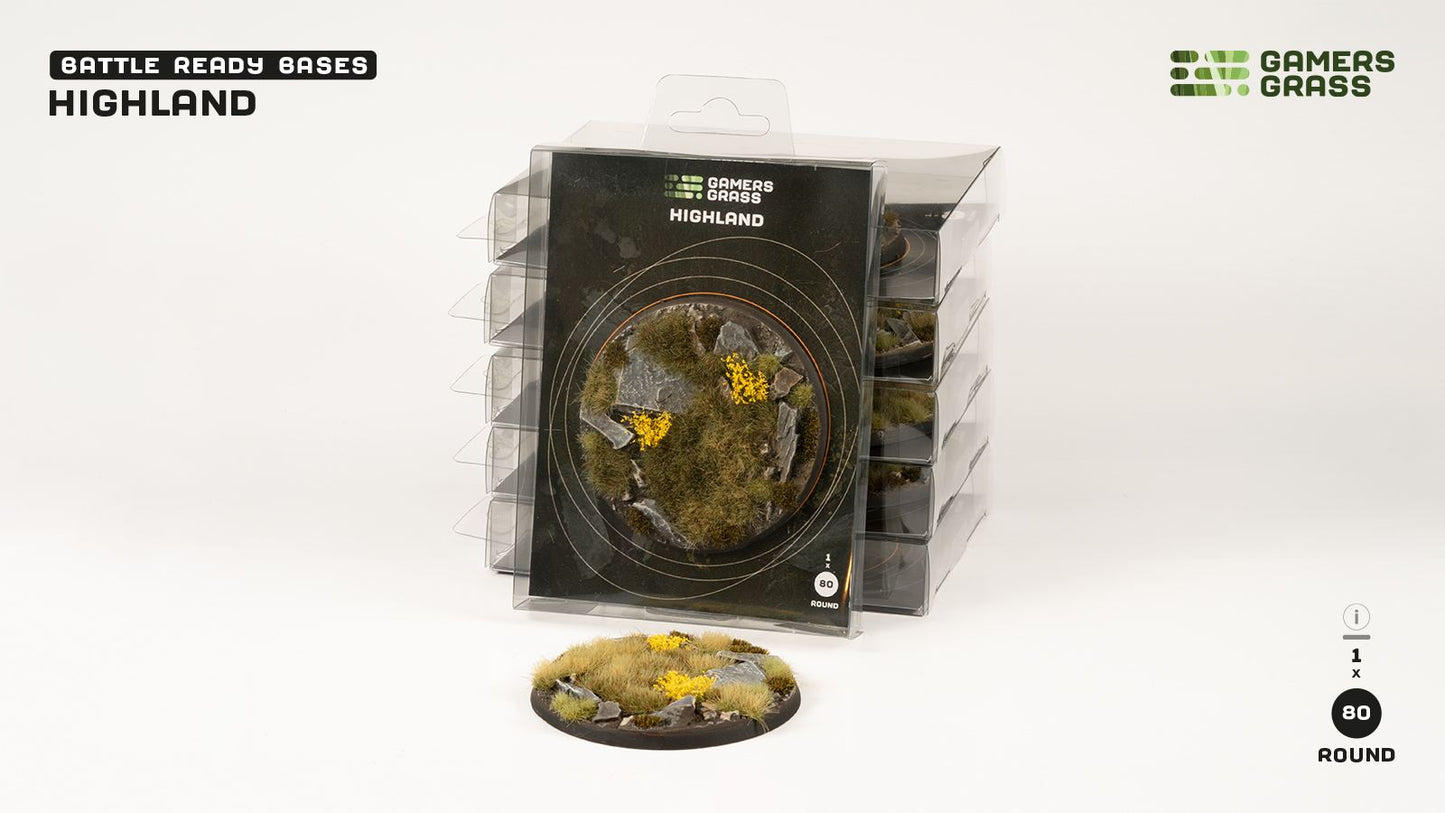 Gamers Grass: Bases Highland Round 80mm (x1)