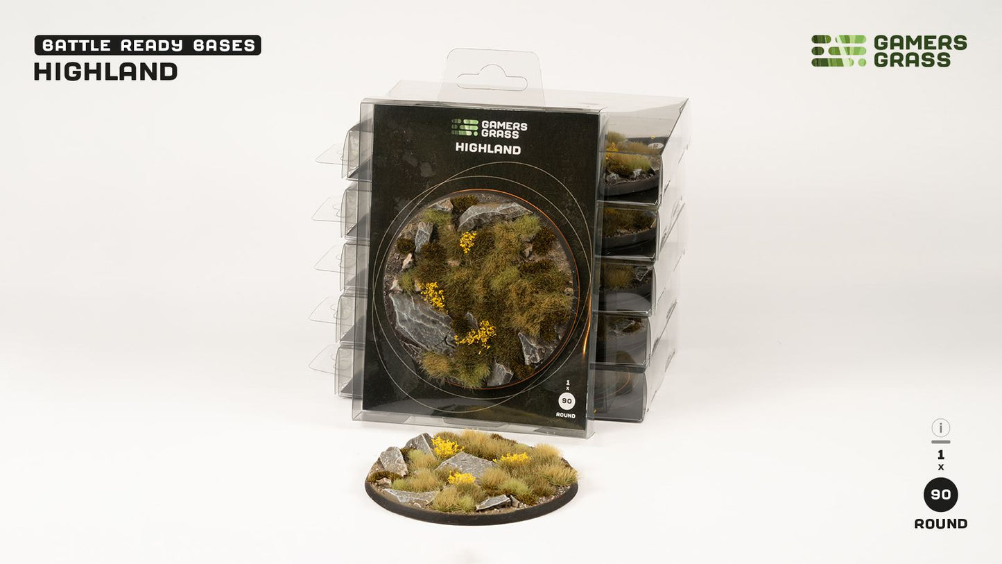 Gamers Grass: Bases Highland Round 90mm (x1)