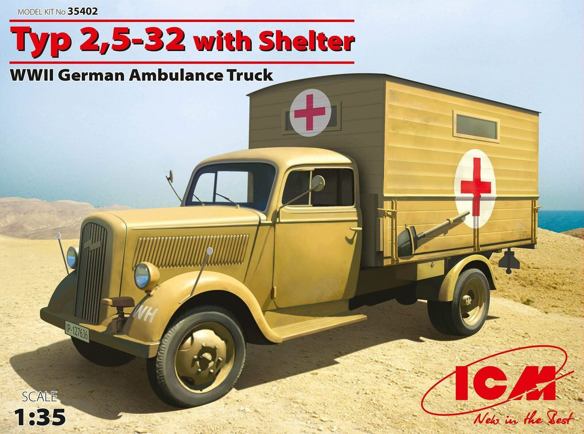 ICM: Typ 2,5-32 with Shelter WWII German Ambulance Truck 35402