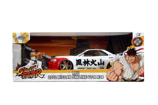 Jada: 1/24 Street Fighter 2002 Nissan Skyline GT-R R34 with Ryu