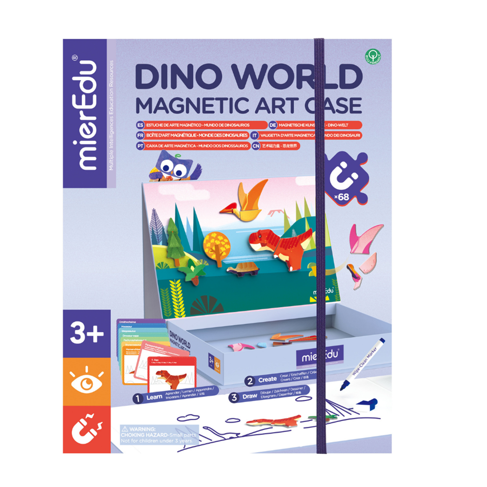 mierEdu: Magnetic Art Case Dino World