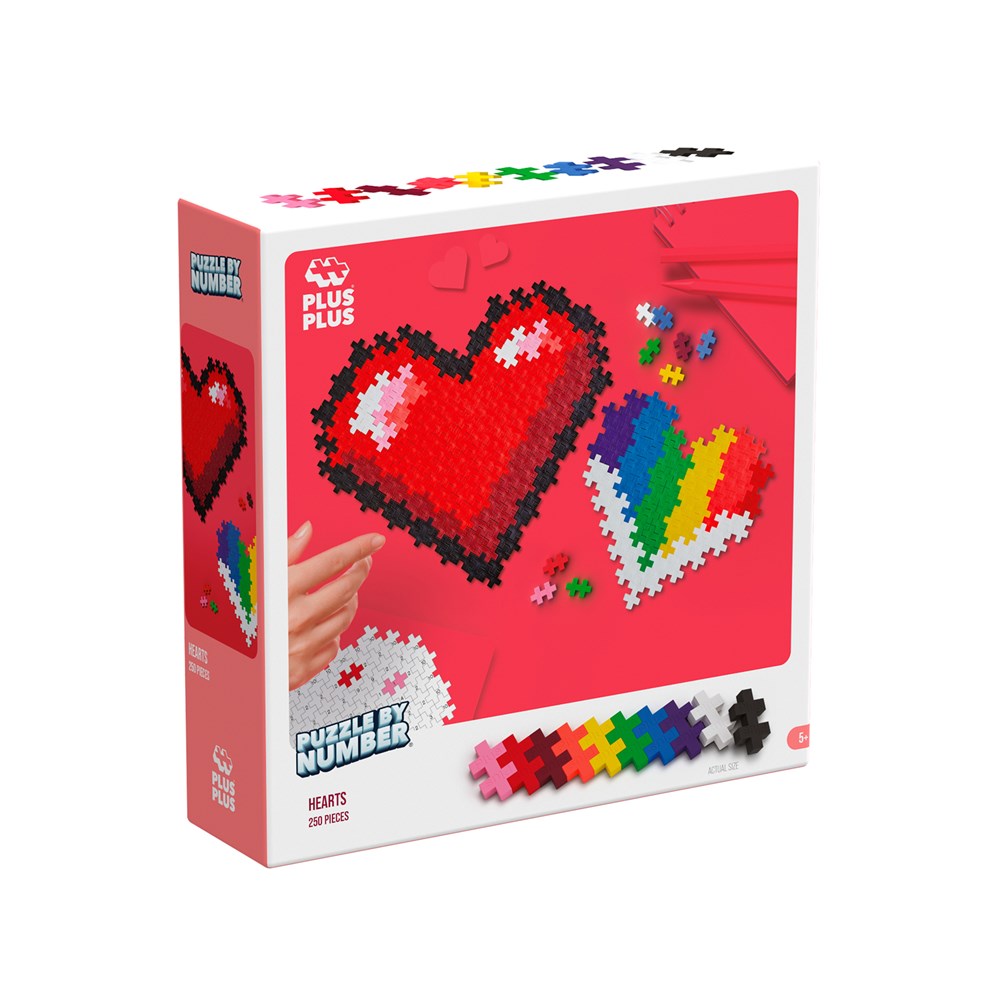 Plus-Plus: Puzzle By Number Hearts 250pc