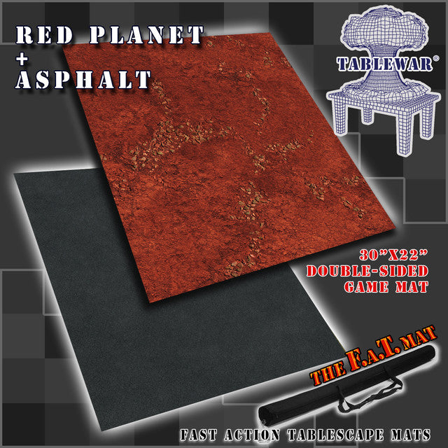 The F.A.T. Mat: 30x22" Red Planet + Asphalt  Gaming Mat