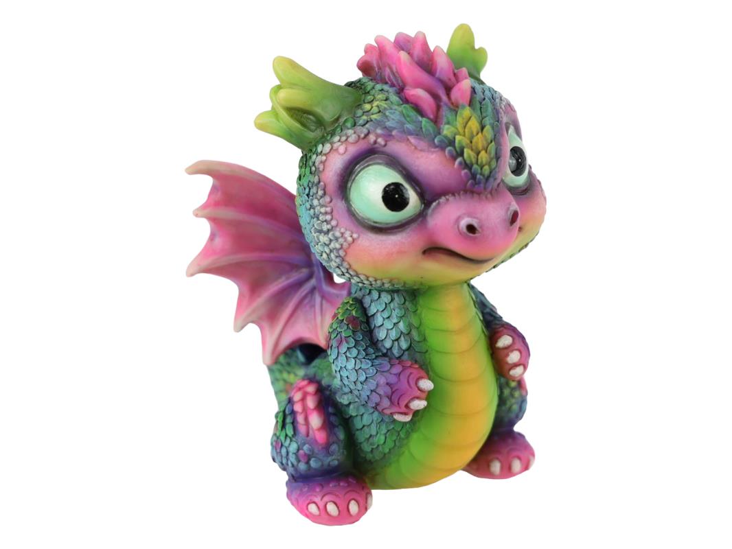 Cute Rainbow Sitting Dragon 15cm