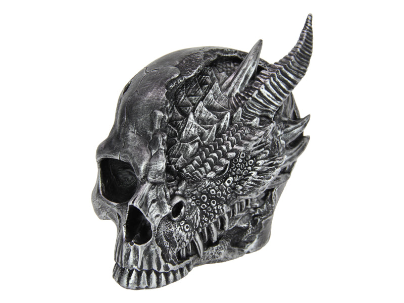Antique Silver Skull/Dragon 14cm