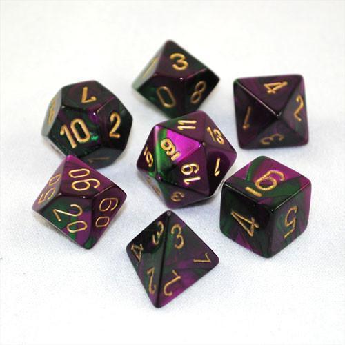 Chessex: Gemini Polyhedral Green-Purple/Gold 7-Die Set