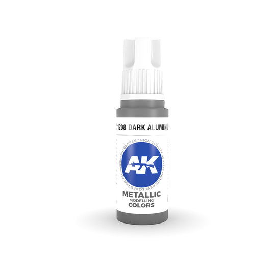 AK Interactive: 3 Gen Acrylics Dark Aluminium 17ml