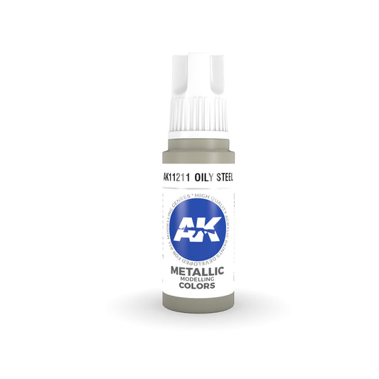 AK Interactive: 3 Gen Acrylics Oily Steel 17ml
