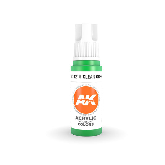 AK Interactive: 3 Gen Acrylics Clear Green 17ml