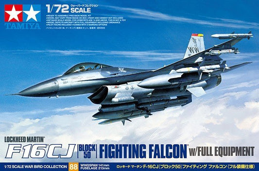 Tamiya: 1/72 Lockheed Martin F-16CJ Block 50 Fighting Falcon with Full Equipment 60788