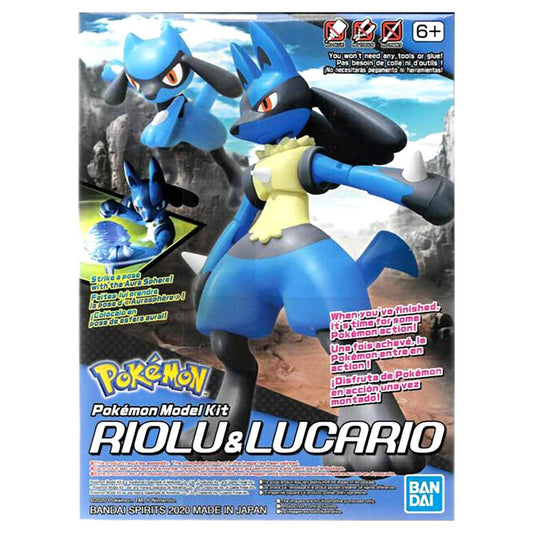 Bandai: Pokemon Model Kit Riolu & Lucario