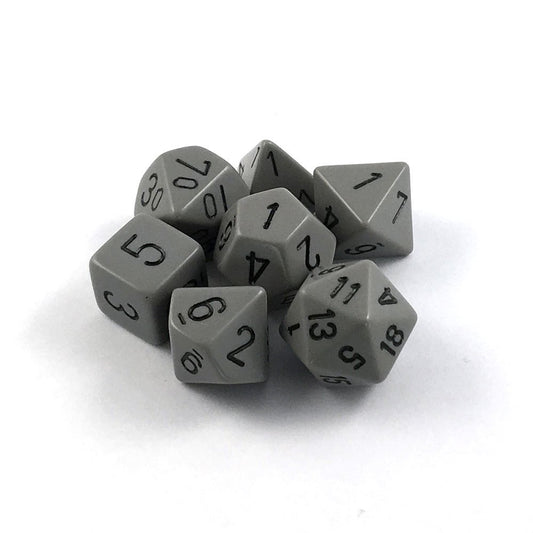 Chessex: Opaque Polyhedral Dark Grey/Black 7-Die Set