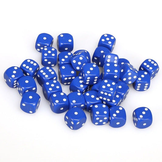 Chessex: Opaque 12mm D6 Blue/White (x36)