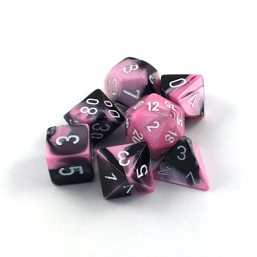 Chessex: Gemini Black-Pink/White 7-Die Set