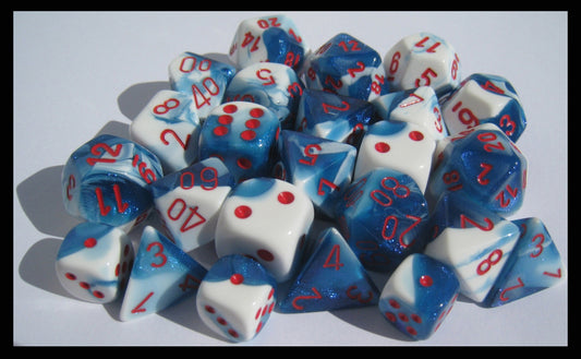 Chessex: Gemini 12mm D6 Astral Blue White/Red (x36)