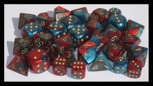Chessex: Gemini 12mm D6 Red Teal/Gold (x36)