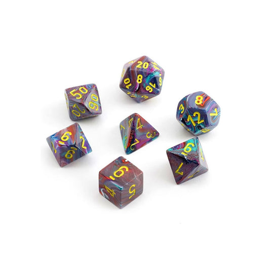 Chessex: Festive Mosaic/Yellow 7-Die Set
