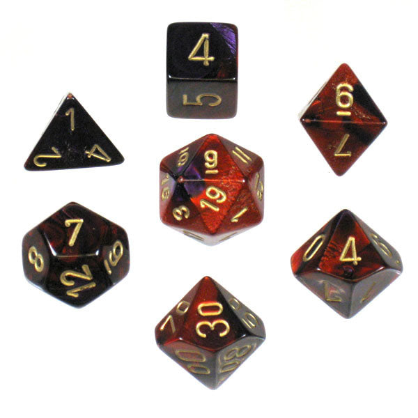 Chessex: Gemini Polyhedral Purple-Red/Gold 7-Die Set