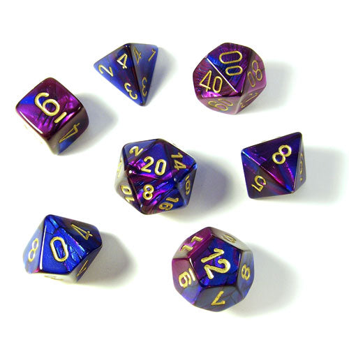 Chessex: Gemini Polyhedral Blue-Purple/Gold 7-Die Set