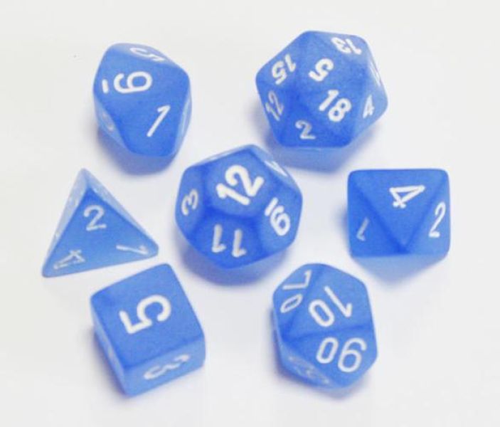 Chessex: Frosted Polyhedral Blue/White 7-Die Set