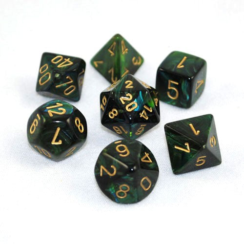 Chessex: Scarab Polyhedral Jade/Gold 7-Die Set