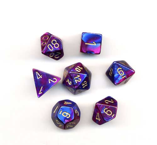 Chessex: Scarab Polyhedral Royal Blue/Gold 7-Die Set