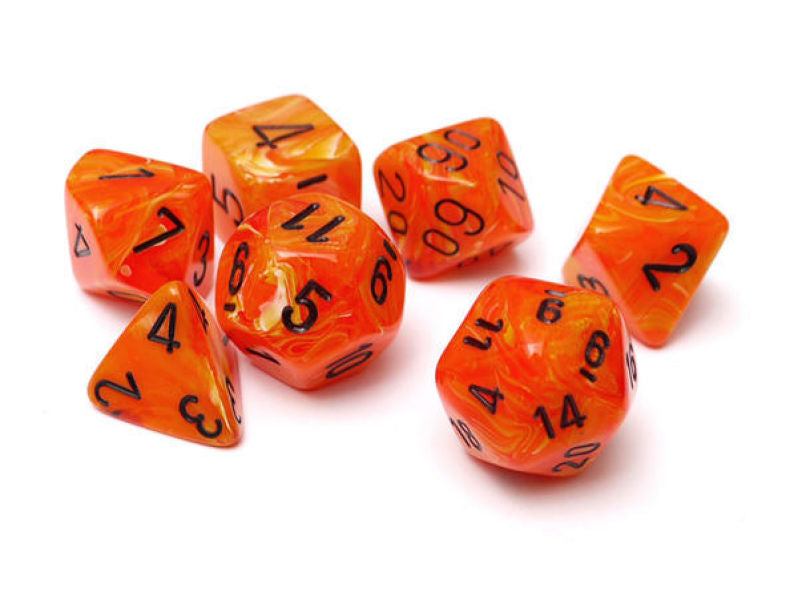 Chessex: Vortex Polyhedral Orange/Black 7-Die Set
