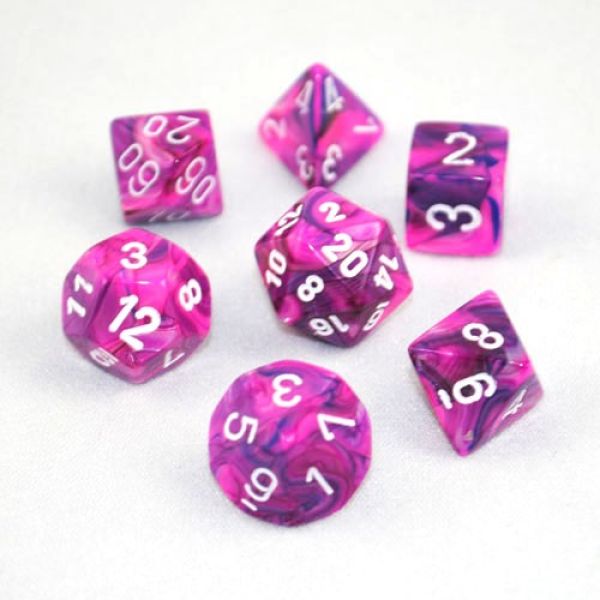 Chessex: Festive Polyhedral Violet/White 7-Die Set